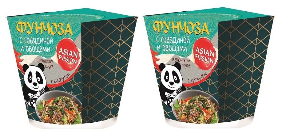 Фунчоза с говядиной Asian Fusion, 68 гр. - набор 2 шт.