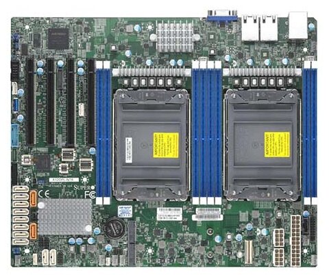 Материнская плата Supermicro Motherboard 2xCPU X12DPL-NT6 3rd Gen Xeon Scalable TDP 185W/8xDIMM/ 12XSATA/ C621A RAID 0/1/5/10/2x10Gb/4xPCIex16/M.2 (MBD-X12DPL-NT6-O) - фото №1