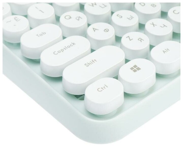 Комплект беспроводной 2в1 клавиатура + мышь SmartBuy 626376AG, белый/салатовый