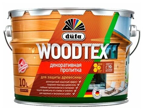 Пропитка DUFA Woodtex декоративная для защиты древесины Белая 3 л