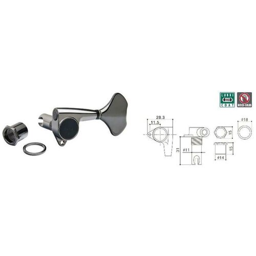 Gotoh GB-707-CK-(L2+R2) Колки для 4-струнной бас-гитары gotoh gb707 5 ck l3 r2 колки для 5 струнной бас гитары