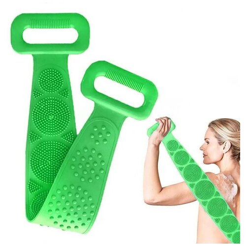 Силиконовая массажная мочалка для душа для тела салатовый 269₽