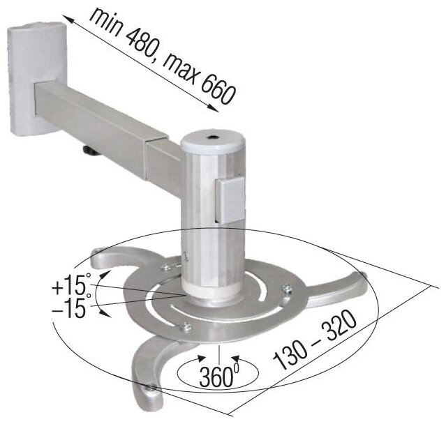 Универсальный настенный кронейн для проектора Dinon PSW 48-66