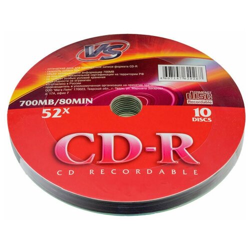 Диск VS CD-R 80 52x Shrink/10 диск vs cd r 80 52x shrink 10