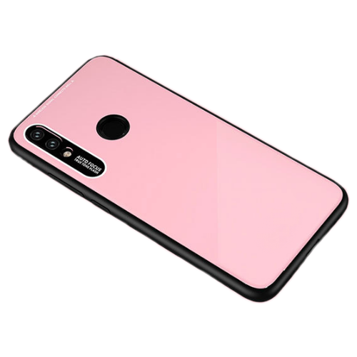 фото Силиконовый чехол-бампер mypads для xiaomi redmi note 7/ note 7 pro / xiaomi redmi note 7s с закаленным стеклом на заднюю крышку телефона розовый