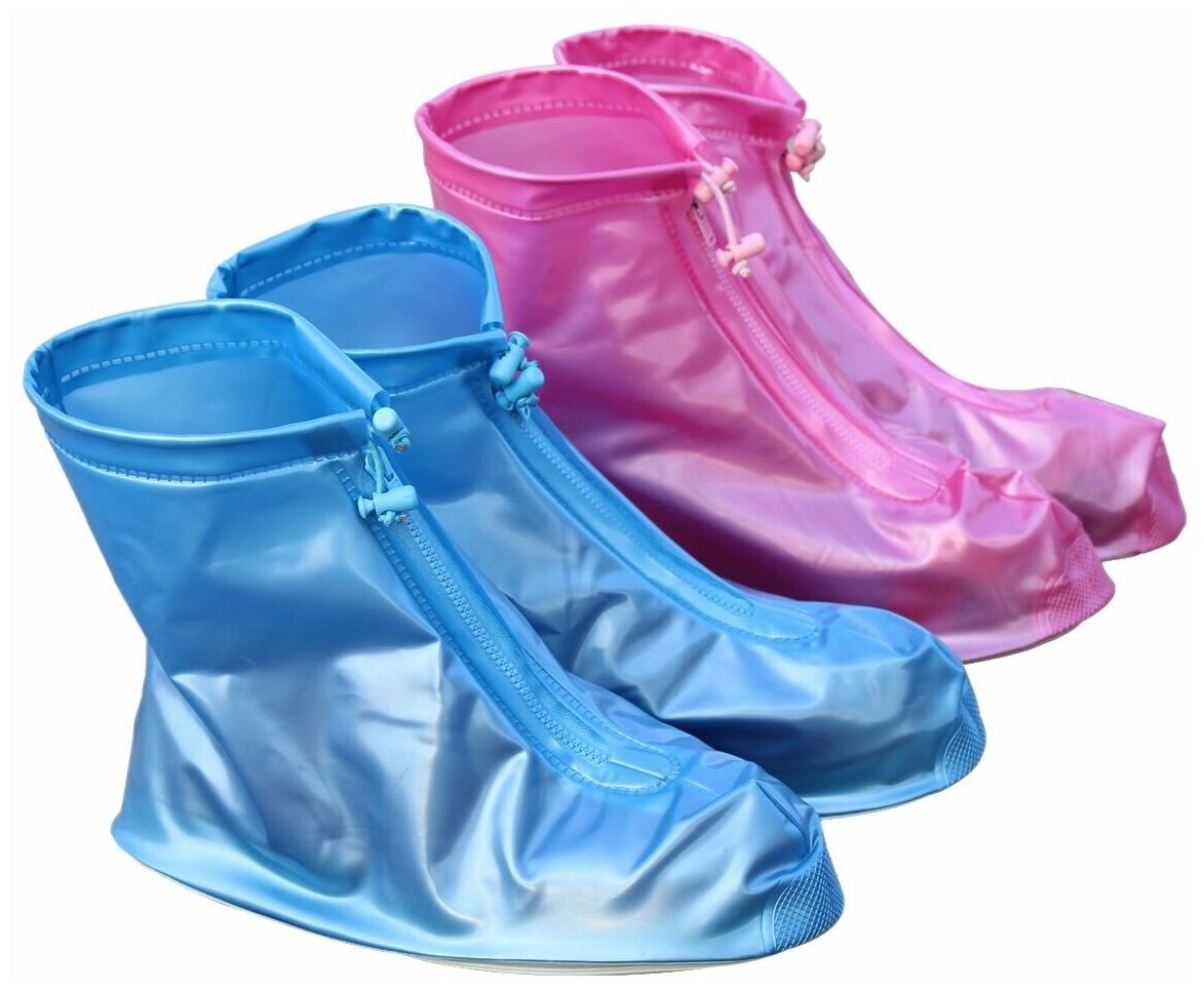 Защитные многоразовые чехлы пончи с подошвой для обуви от дождя и грязи