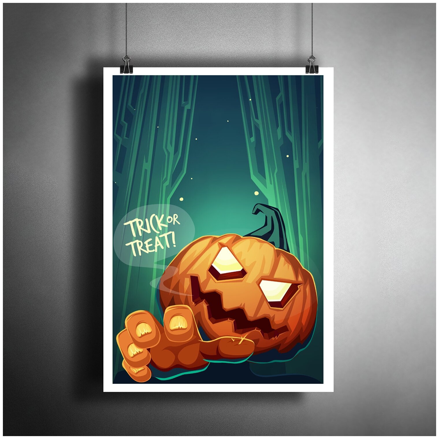 Постер плакат для интерьера "Вечеринка Хэллоуин. 31 октября. Happy Halloween. Trick or Treat!"/Костюм / Декор дома, офиса, комнаты A3 (297 x 420 мм)