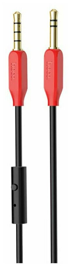Кабель AUX Jack 35mm(m) - Jack 35mm(m) HOCO UPA12 1.0м микрофон цвет: красный
