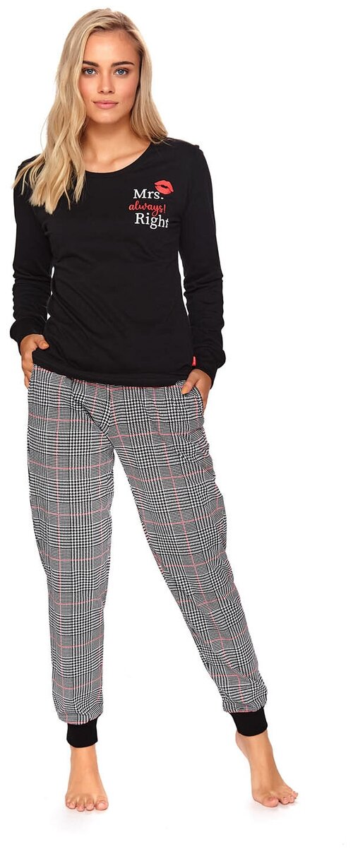 Пижама Doctor Nap, лонгслив, брюки, длинный рукав, пояс, размер S, мультиколор