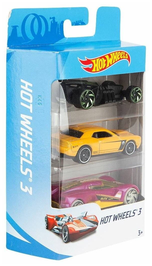 Mattel Набор машинок Hot Wheels, в наборе - 3 шт, микс