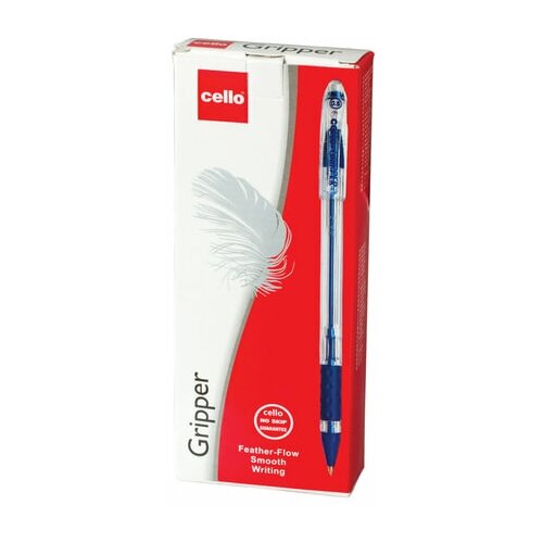 Ручка шариковая 12 шт Cello "Gripper I" синяя, 0.5 мм, грип