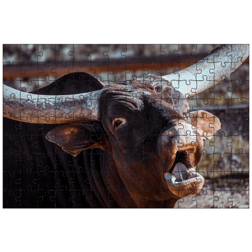 фото Магнитный пазл 27x18см."бык, рога, буйвол" на холодильник lotsprints