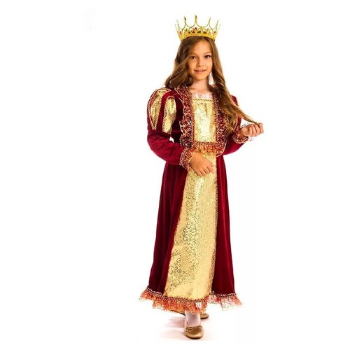 фото Костюм "королева" бархат (цв: бордовый-золотой размер: 110 см) артэ