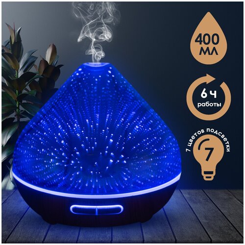 Аромадиффузор 400 мл с эффектом 3Д Ночное небо разноцветная подсветка цвет светлое дерево 168х155 см 335300₽