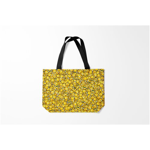 фото Сумка-шоппер / 46х35 см / популярные иллюстрации / текстуры веселые смайлики burnettie