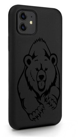 Черный силиконовый чехол MustHaveCase для iPhone 11 Медведь для Айфон 11