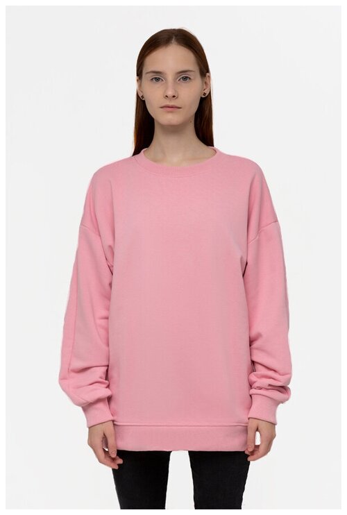 Магазин Толстовок Pink color sweatshirt oversize diagonal petlia, Размер Unisex 46 / S Unisex