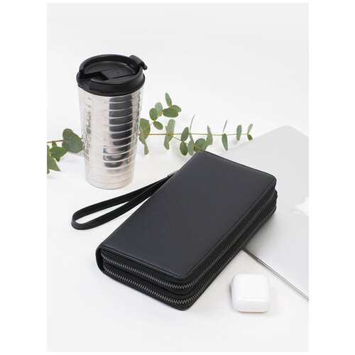 фото Кошелек мужской черный из экокожи l iva shop