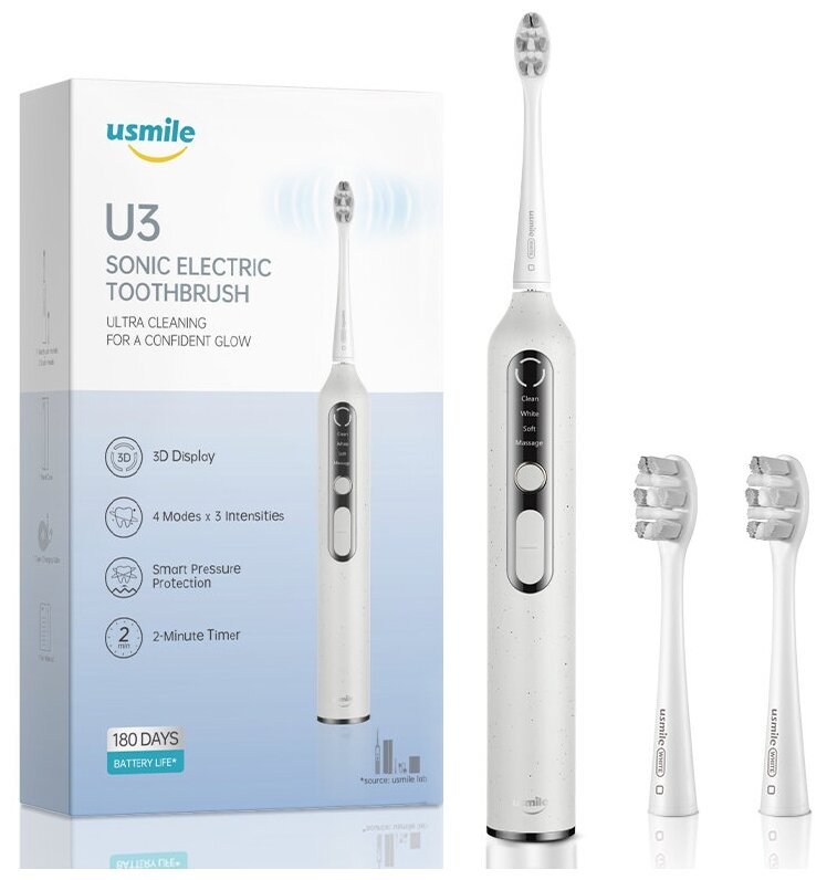 Электрическая зубная щетка usmile Sonic Electric Toothbrush U3S, белый - фотография № 10