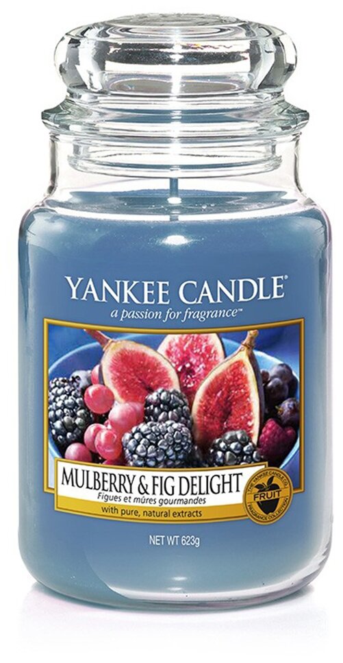 Yankee Candle / Свеча большая в стеклянной банке Инжир и ежевика Mulberry & Fig Delight 623 гр / 110-150 часов