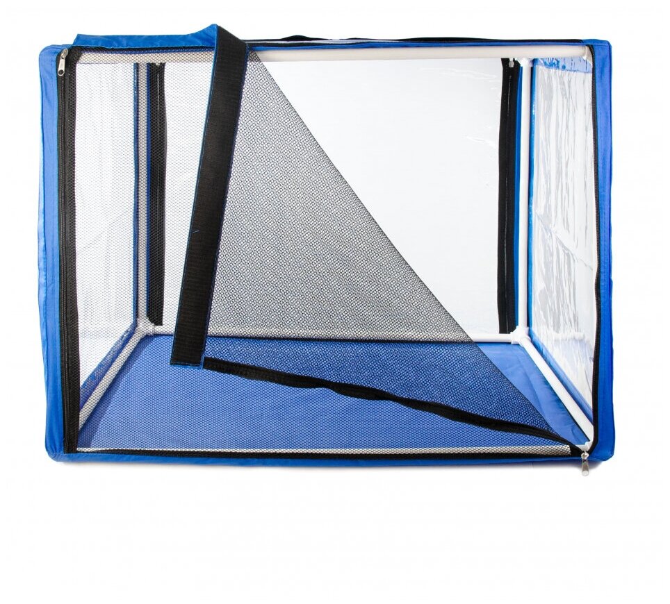 Выставочная палатка для кошек Ладиоли М-133 "Окна", синий, 80х55х55 см - фотография № 5