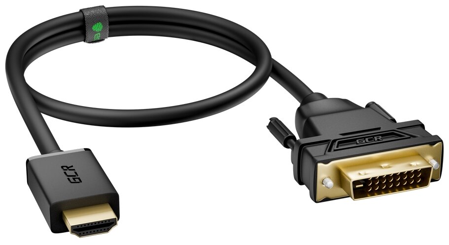 Greenconnect Кабель HDMI-DVI 0.3m черный, OD7.3mm, 28/28 AWG, позолоченные контакты, 19pin AM / 24+1M AM Dual Link, GCR-HD2DVI1-0.3m, тройной экран Greenconnect HDMI (m) - DVI-D (m) 0.5м (GCR-HD2DVI1- - фото №19