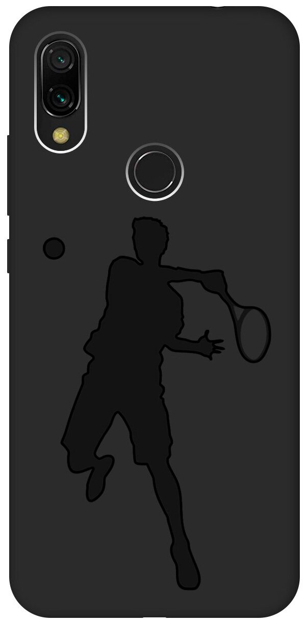 Матовый чехол Tennis для Xiaomi Redmi 7 / Сяоми Редми 7 с эффектом блика черный
