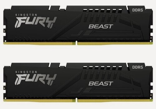 Изображение товара Оперативная память Kingston DDR5 32Gb (2x16Gb) 5600MHz pc-44800 FURY Beast Black (KF556C40BBK2-32)