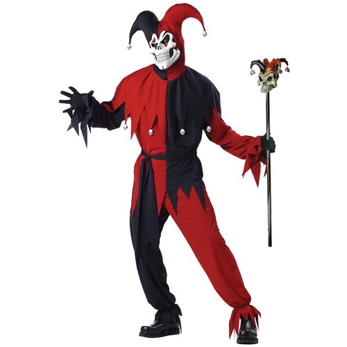 фото Костюм дьявольский шут черно- красный взрослый xl (50-52) california costumes