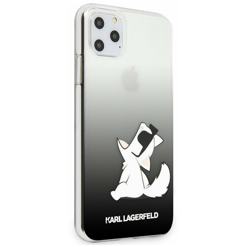 фото Чехол lagerfeld для iphone 11 pro max tpu/pc collection choupette fun hard gradient black karl lagerfeld