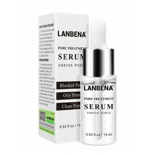 Антибактариальная сыворотка для сужения пор Lanbena Pore Treatment Serum 15мл сыворотка для лица derma factory сыворотка для сужения пор real vera pore serum