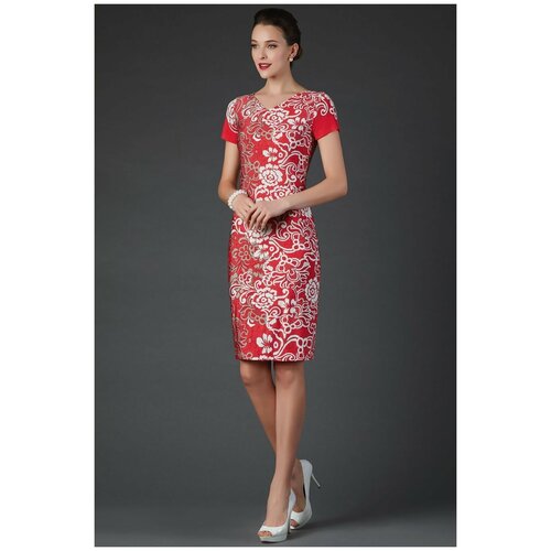 фото Платье арт-деко, размер 48, красный