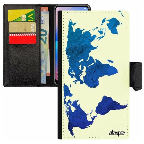 фото Чехол книжка на мобильный apple iphone se 2020, "карта мира" страна география utaupia