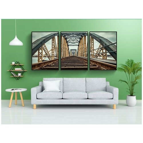 фото Набор модулных постеров для интерьера "мост, железная дорога, архитектуры" 60x90 см. в тубусе, без рамки lotsprints