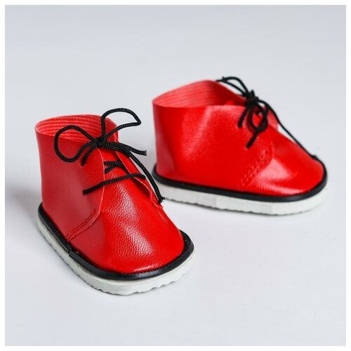 --- Ботинки для куклы «Завязки», длина подошвы: 7,5 см, 1 пара, цвет красный