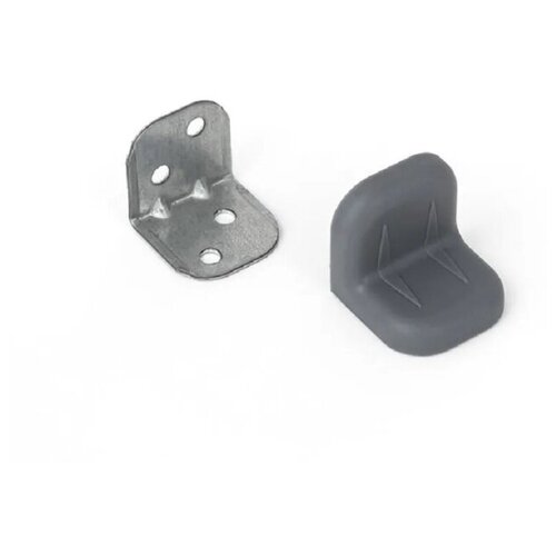 Уголок мебельный металлический с декоративными накладками 24х24 цвет серый металлик. 4 шт