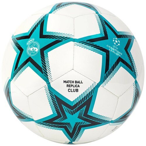 Мяч футбольный ADIDAS UCL RM Club Ps арт. GU0204, р.4, 12 пан., ТПУ, машинная сшивка , бирюзово-бело-черный