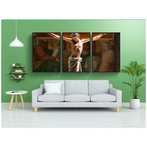 фото Набор модулных постеров для интерьера "католический, христос, христианство" 60x90 см. в тубусе, без рамки lotsprints