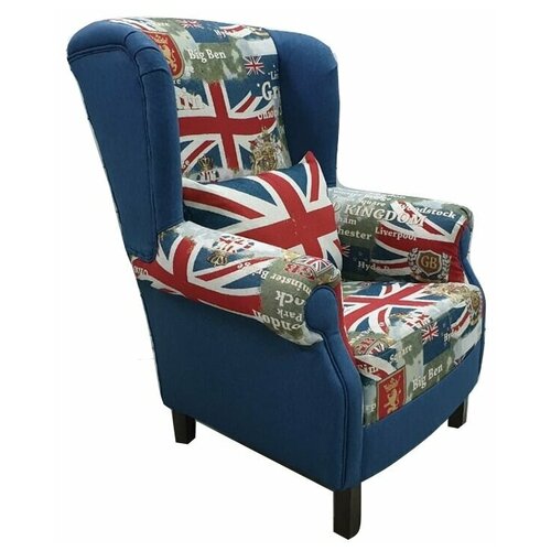 фото La neige br-g10 кресло большое дизайн британика цвет синий британский флаг ля нэж