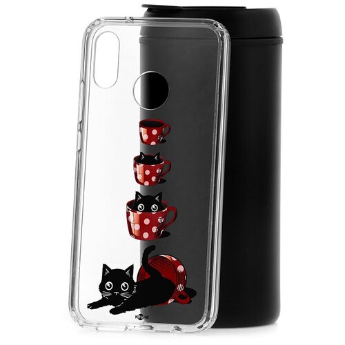 фото Чехол на huawei p20 lite kruche print котенок в чашке кruче