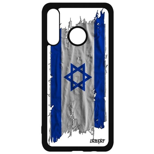 фото Качественный чехол для мобильного // huawei p30 lite // "флаг израиля на ткани" стиль государственный, utaupia, белый