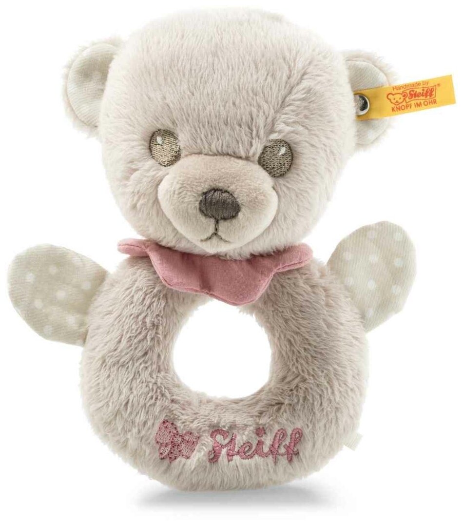 Погремушка Steiff Hello Baby Lea Teddy bear grip toy with rattle in gift box (Штайф Мишка Лея в коробке 15 см)