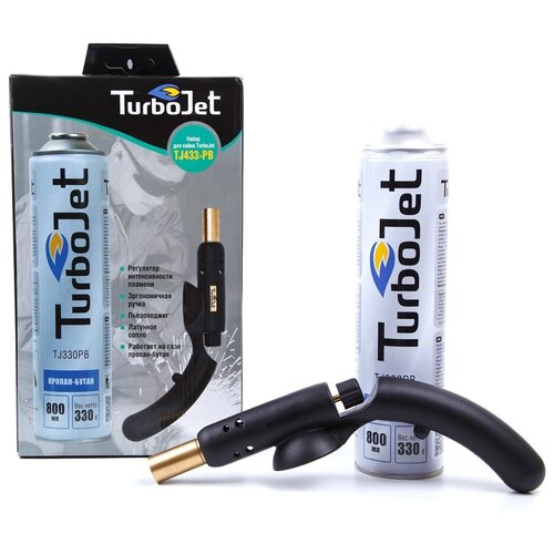 Горелка с пьезоподжигом и с газовым картириджем TJ433-PB TurboJet горелка turbojet c пьезоподжигом tj400 pb