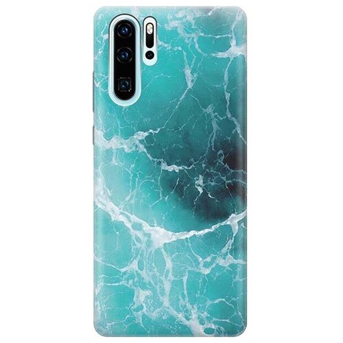фото Ультратонкий силиконовый чехол-накладка для huawei p30 pro с принтом "лазурный океан" gosso