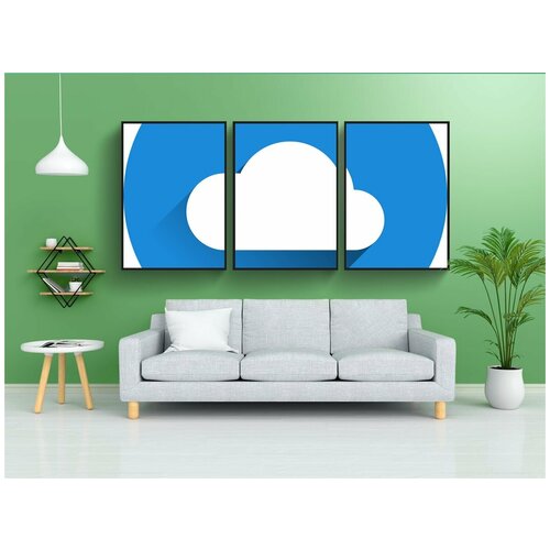 фото Набор модулных постеров для интерьера "облако, онлайн, сеть" 60x90 см. в тубусе, без рамки lotsprints