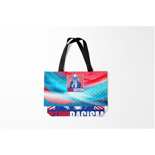 фото Сумка-шоппер / 46х35 см / популярные иллюстрации / retro стоп расизм burnettie