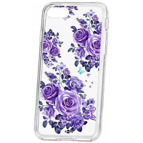 фото Чехол для apple iphone se(2020) / 8 / 7 kruche print roses / чехол для apple iphone / чехол с рисунком / чехол с принтом / чехол для айфон / бампер на айфон / чехол накладка для iphone / противоударная накладка для iphone / защита для iphone / защита на айфон / cиликоновый чехол для iphone / пластиковый чехол на iphone / защитный чехол для iphone кruче
