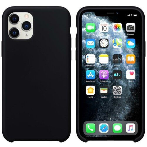 Чехол для Apple iPhone 11 Pro Max Brosco Softrubber черный чехол для apple iphone 11 pro max brosco softrubber голубой