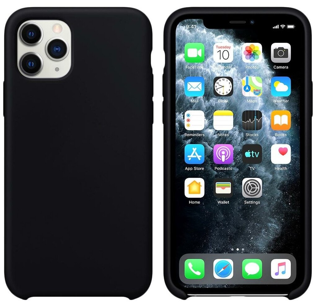 Чехол для Apple iPhone 11 Pro Max Brosco Softrubber черный