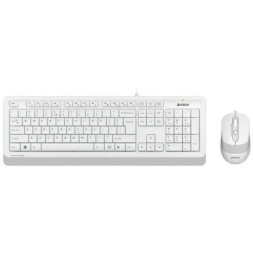 Комплект (клавиатура+мышь) A4TECH Fstyler F1010, USB, проводной, белый [f1010 white]